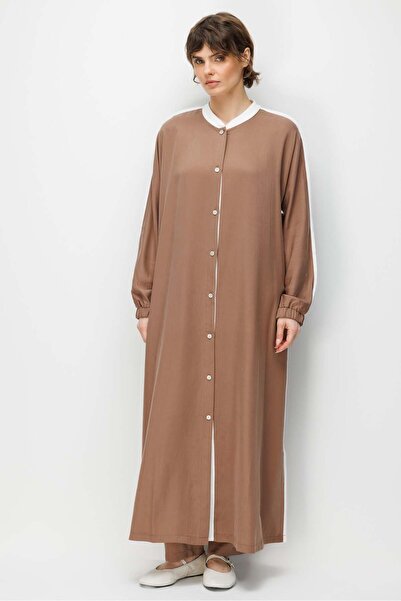 Micca %100 Doğal LyoCELL Dökümlü Soft Hissiyat Spor Bant Detaylı Maxi Tunik F...