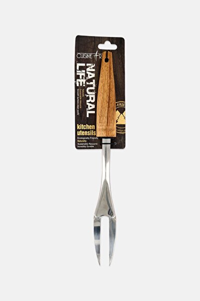 Cuisine Art Natural Life Stainless Steel Fork With Acacia Wood Handle, Natural