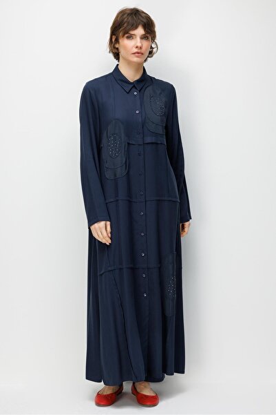 Micca %100 Doğal LyoCELL Maxi Dökümlü Soft Kumaş Elişi Flora İşleme Detaylı M...