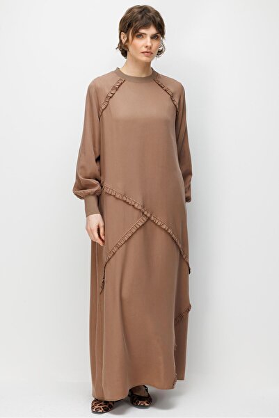 Micca %100 Doğal LyoCELL Dökümlü Soft Hissiyat Büzgülü Aller Garni Detaylı Ma...