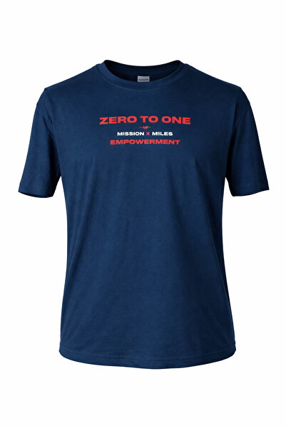 trender 26Ydt1000024 Indigo Men's T-Shirt Zero to One O Neck