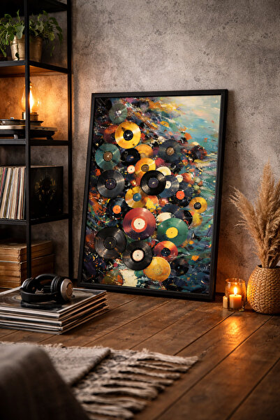 hello solaris Retro Plak Koleksiyonu Tablo | Renkli Vinyl Records Poster | Vi...