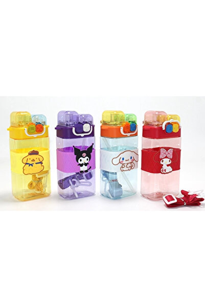 Epilons Kuromi Double Compartment Water Bottle with Straw & Water Container A...