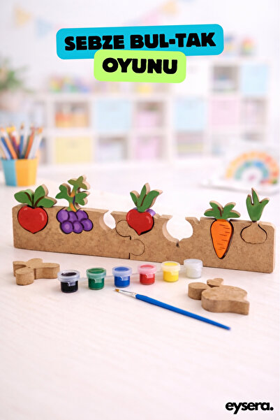 eysera Montessori Ahşap PUZZLE Bul-Tak Oyunu – Çocuk Aktivite & Hobi Oyuncak,...