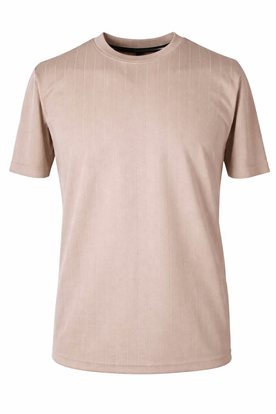 trender 26Yss9000023 Beige Men's T-Shirt Floresha O Neck