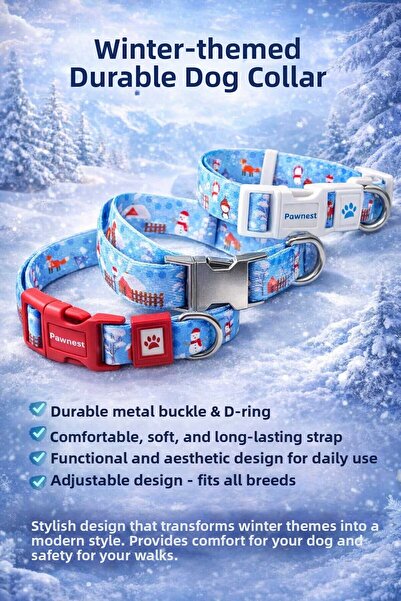 PAWNEST طوق كلاب متين وعالي الجودة - للسلالات المتوسطة والمتوسطة-كبيرة، قابل ...