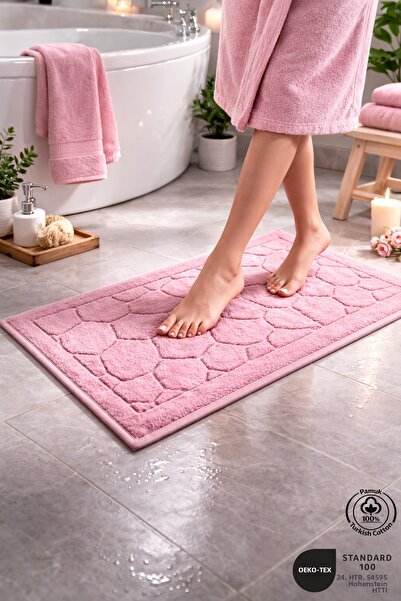 Ellaline Кърпа за крака, 100% памук, сертифицирана, жакардова постелка за бан...