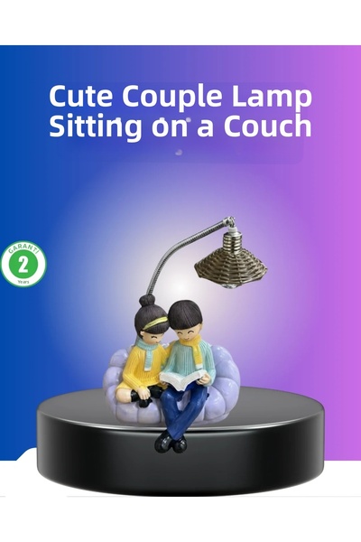 Epilons مصباح طاولة ديكوري رومانسي على شكل زوجين يقرأان كتابًا