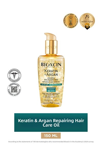 Bioxin زيت الكيراتين والأرغان لإصلاح الشعر - مغذي ومضاد للتقصف 100 مل