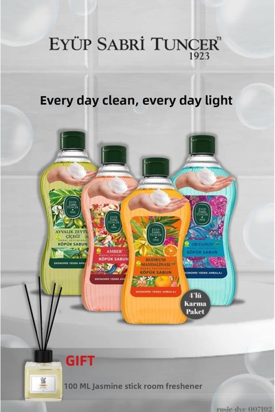 Eyüp Sabri Tuncer 4-Pack Mixed Foam Soap 1.5 L Jasmine Fragrance Gift