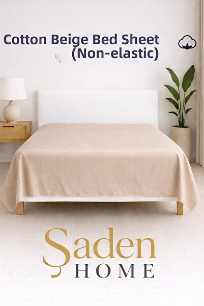 SADEN HOME Cotton Double Bedding Sets in Beige Çarş Bed Sheet 0X240 cm
