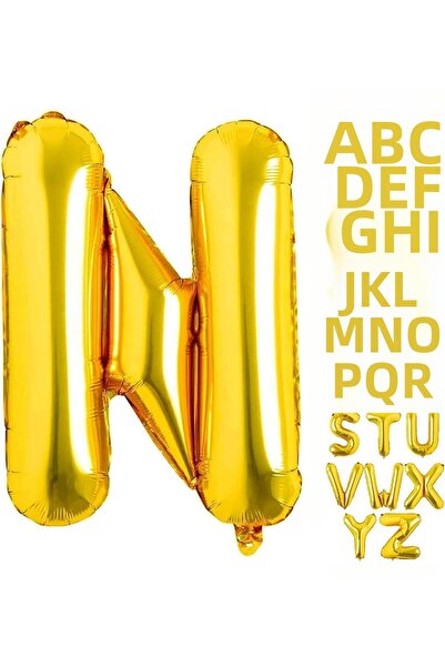 tedaks 1 Piece 16 Inch 36 cm N Letter Gold Foil Balloon
