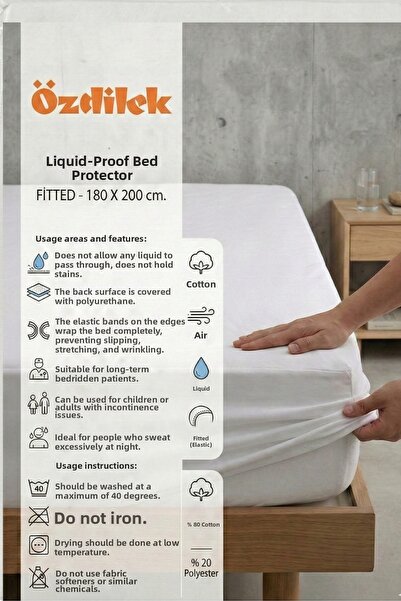 Özdilek Προστατευτικό στρώματος 180x200 King Size Liquid Proof Εφαρμοσμένο στ...