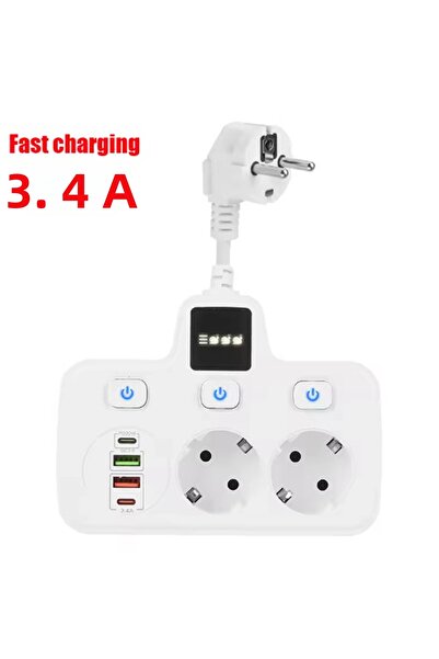 Marsilyan Ieg. ™   Vtn-503 current protected wall type socket 2x usb 2x socke...