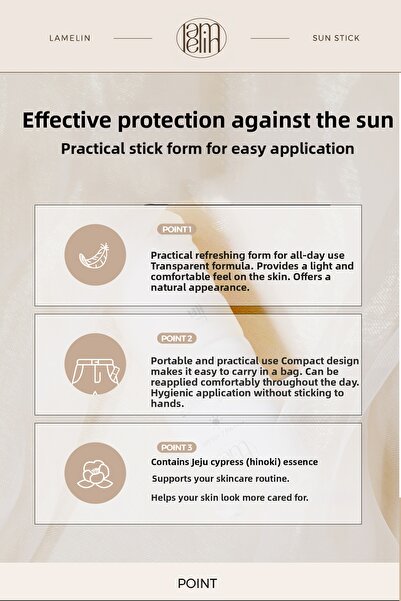 Lamelin Camellia Sun Stick Spf50+ Pa++++ Transparent Stick Sunscreen
