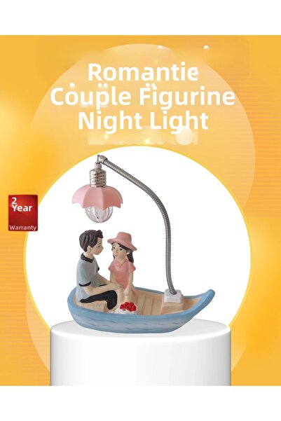 Epilons Lampă de noapte cu figurine de cuplu romantic, model sandală, cadou s...