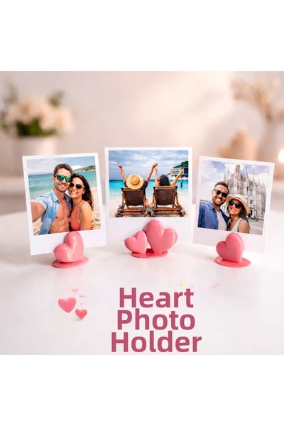 justone Heart Photo Holder – Romantic Desktop Decor, Special Gift for Lovers