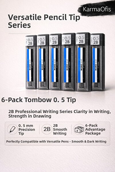 KarmaOfis 0.5 2B رأس قلم متعدد الاستخدامات |   خيار العبوة المكونة من 6 قطع |...