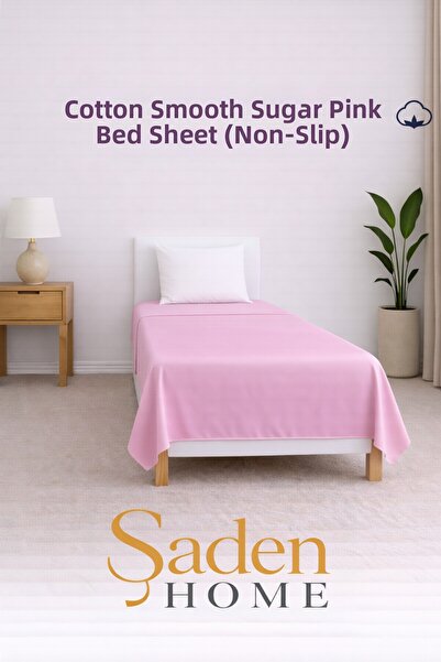 SADEN HOME Cotton Pieces Single Person Candy Pink Wedding Bed Sheet 0X240 cm