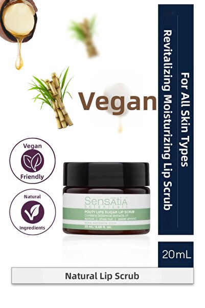 Sensatia Botanicals مرطب طبيعي لتقشير الشفاه 20 مل - طبيعي 100% لإصلاح وتنشيط...