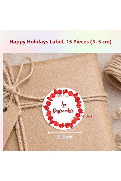 partikuki Happy Holidays Tag with Heart Design - Gift Package Tag 15 Pieces