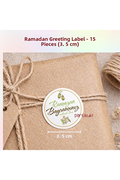 partikuki Ramadan Feast Themed Adhesive Sticker 3.5 Cm, 15 Pieces Happy Holid...