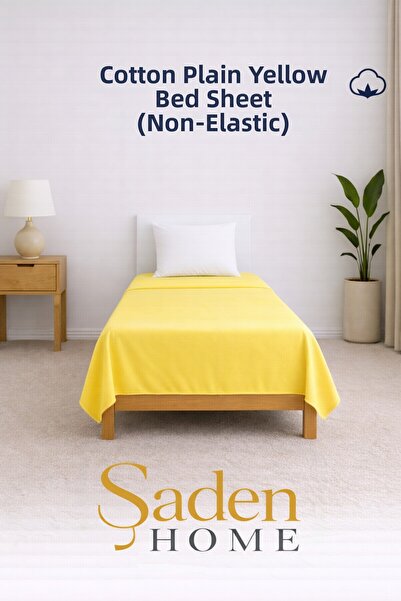 SADEN HOME Cotton Lu Single Yellow Bed Sheet Bed Sheet 0X240 cm