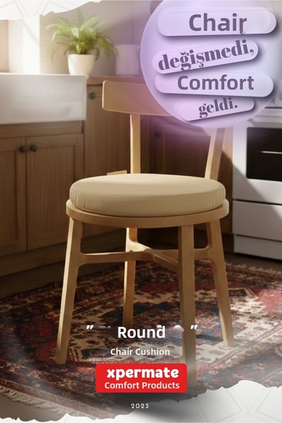 XPERMATE كرسي دائري مين جلد |   مطبخ، شرفة، حديقة مين جلد |   وسادة إسفنجية ق...