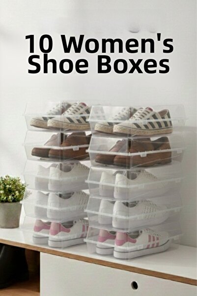 SUPERPUP Γυναικείο κουτί παπουτσιών 10 τεμαχίων με αυτοκαλυμμένα καπάκια Με κ...