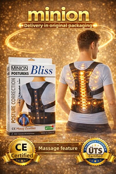 Minion Postureks Upright Posture Corset - with Back Massage Feature - with Si...