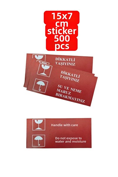 Copyder Autocolant pentru colet, etichetă de avertizare, turcă, 15x7cm, 500 b...