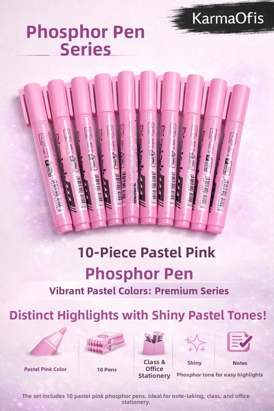 KarmaOfis Highlighter Pen Set of 10 – Pastel Pink Highlighter