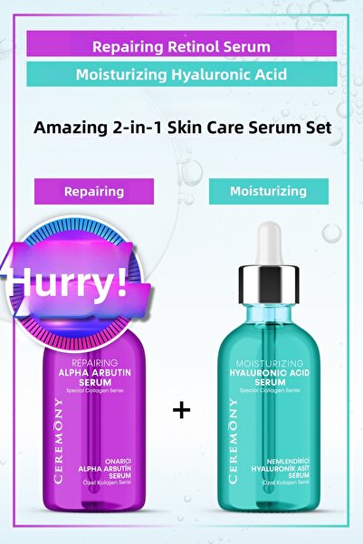 Ceremony Moisturizing hyaluronic acid + repairing alpha arbutin skin care ser...