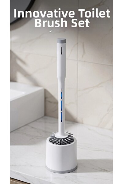 lowell home Stretchy Toilet Brush with Silicone Detergent Container - for Bat...