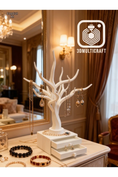 Multicraft Jewelry Stand with Drawers |   Minimal Tree Design |   Premium Des...