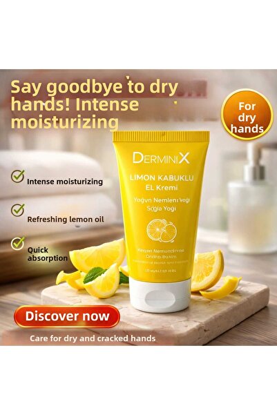 Derminix Lemon Peel Hand Cream 50 ml – Intense Moisturizing, Fast Absorption,...