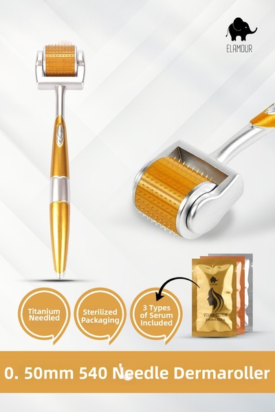 ELAMOUR - Original Titanium Needle - 0.50mm 540 Needle Hair and Skin Care Der...