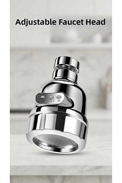 lowell home 3-Function Chrome Water-Saving Rotating Faucet Head Kitchen Bathr...