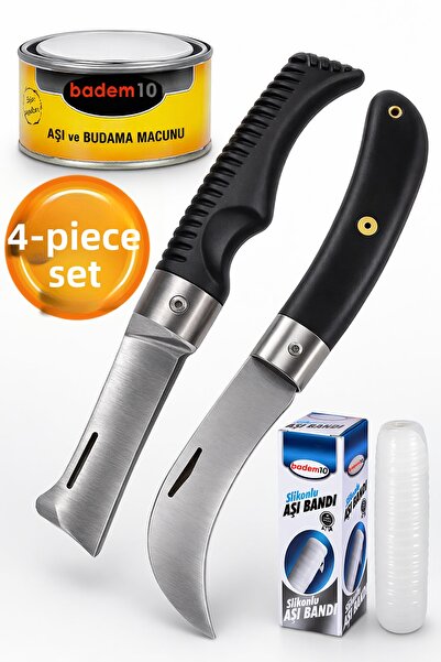 Badem10 (مجموعة من 4) سكين تطعيم الكرم، سكين جيب، شريط معجون التطعيم، تطبيقات...