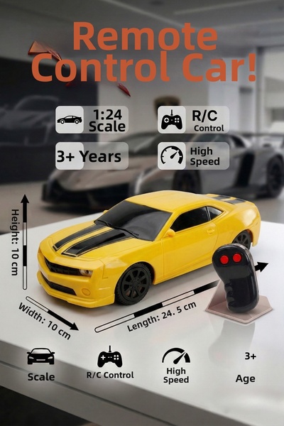 craftivio Remote Control Car 1:24 Scale Semi-Functional Forward Backward Movi...
