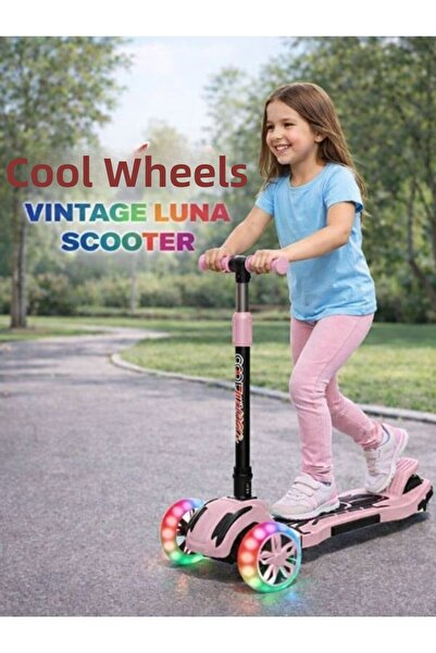 NUNU Coolwheels Luna 3-Wheel Children's Scooter with Led Light-Up Wheels Fold...