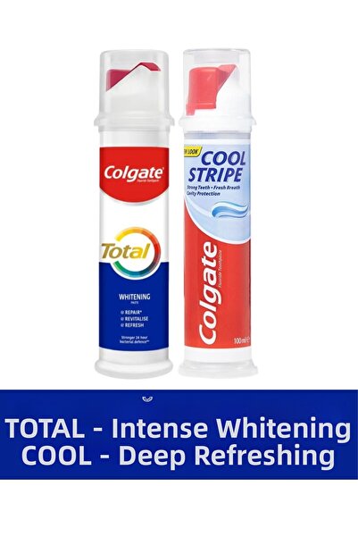 Colgate معجون أسنان توتال للتبييض 100 مل + كول سترايب 100 مل - معجون أسنان بم...