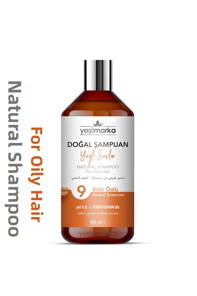 yeşilmarka Natural Shampoo - For Oily Hair - Contains Vinegar - Vegan - Organic Ingredients - Sebum Balancing