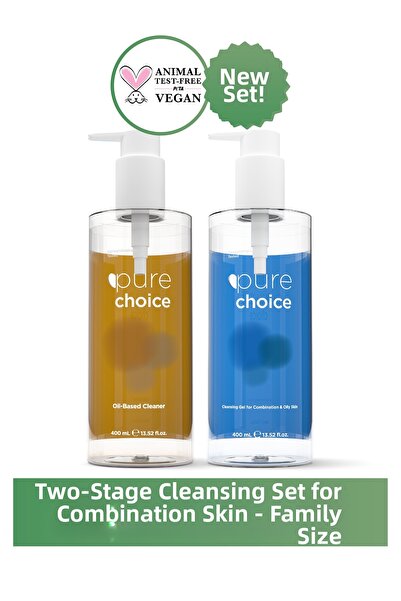 Pure Choice Dual Stage Facial Cleansing Set for Combination Skin – (Family Size)