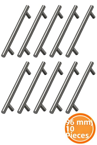 NZB (10 Pieces) Titanium Color 96 mm 9.6 cm Metal Furniture Kitchen Cupboard ...