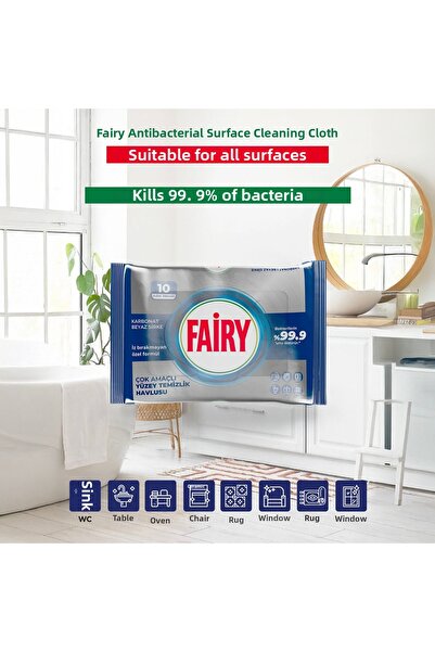 Fairy Platinum 10-Pack Surface Cleaning Towels - White