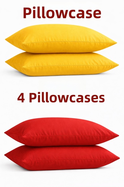 SADEN HOME Cotton Pillow Cases Yellow-Red 50X70 cm