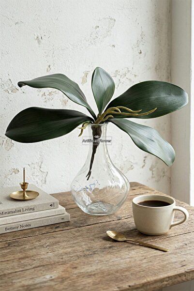 Yapay Çiçek Deposu Artificial Flower 5-Branch Orchid Leaf with Seeds 25 cm