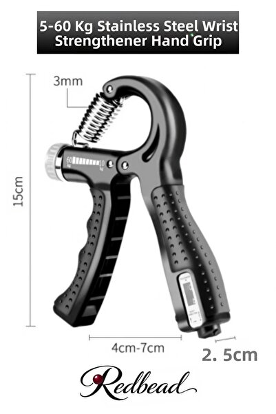 Redbead # Ελατήριο χειρός με μετρητή, ενισχυτικό μυών καρπού, ρυθμιζόμενο ελα...