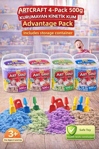 Sayıcı Kids 4-Piece Kinetic Sand Set 400 Gr |   Purple Pink Green Blue |   He...